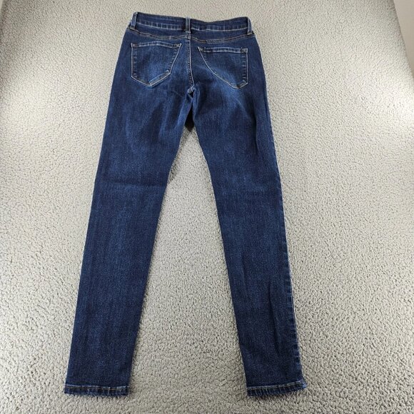 Kancan Jeans Womens 7 (28x29) Blue Mid Rise Skinny Dark Wash Stretch Denim - Picture 12 of 15